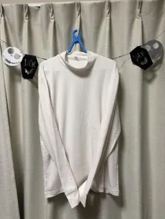 【古着】モックネック 長袖カットソー ホワイト系
