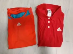adidas トップスセット オレンジ 赤