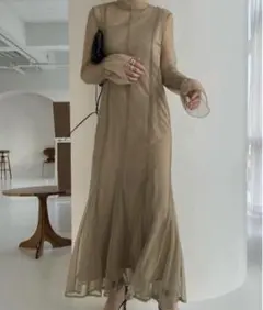 新品　willfully dot tulle sheer mermaid OP