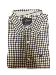 AMERICAN EAGLE 青 チェック柄シャツ