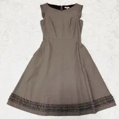 TOCCA 洗えるワンピース ティアード リネンブレンド フレンチスリーブ4/L