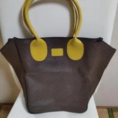 ブラウン/イエロー トートバッグ