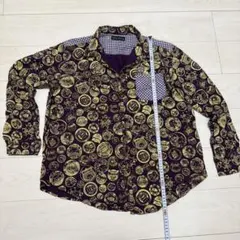 drug store's 長袖 シャツ 総柄 パープル
