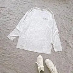 【新品】メンズ　ロンT 長袖　白　グレーM〜L