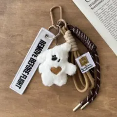 じゃらじゃらキーホルダー♥ くま もこもこ チャーム o 韓国 バレンタイン