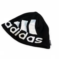 adidas 黒 ビーニー 古着 Y2K ビッグロゴのサムネイル