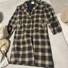 Te chichi terrasse チェック柄ロングコート F