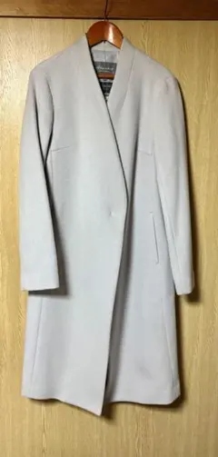 【新品訳あり】UNITED ARROWS ノーカラーウールコート ライトグレー