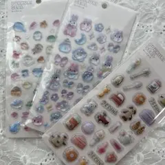 3COINS スリーコインズ ぷっくりシール 3枚のサムネイル