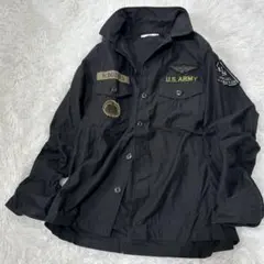 EDWIN ミリタリーシャツジャケット M アーミーパッチ Y2K