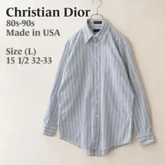 80s-90s USA製 Dior MONSIEUR マルチストライプシャツ L