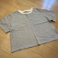 UNIQLO スラブジャージーボーダークロップドT（半袖）