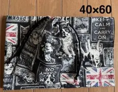 犬とヴィンテージ国旗★給食セット★巾着＆ランチョンマット40×60★入学準備