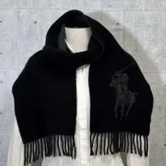 Polo Ralph Lauren イタリア製 ブラック グレー マフラー