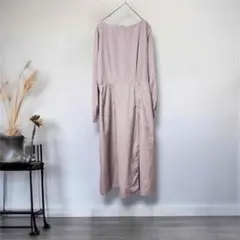 本日限定価格✨新品✨オペークドットクリップ　総柄　長袖ワンピース　ピンク