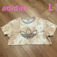 美品ウエア⭐️アディダスadidasショート丈TシャツLダイダイ⭐️ダンス　ブランド