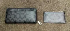COACH ブラック 長財布　＋　カード入れ