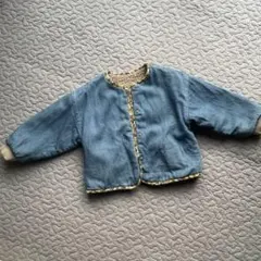 ZARA デニムとクリーム色ボアのリバーシブルアウター