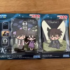 セガラッキーくじ名探偵コナンビッグスクエア缶バッジ新一&蘭、新一の2個セット