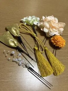 花飾りとタッセルの7点セット