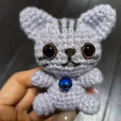 猫ちゃん♡Gray薄紫♡あみぐるみ