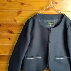 ノーカラージャケット　スーツ　M　黒　入学式　卒業式　セレモニー　フォーマル