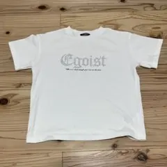 EGOIST ラインストーン ロゴ Tシャツ ホワイト