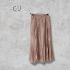GU ジーユー ＊ プリーツロングスカート　ピンク　M