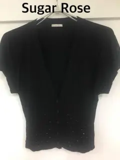 Sugar Rose シュガーローズ ビーズ付カーディガン ベスト ＊ブラック