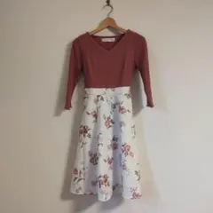 tocco closet フラワープリント ドッキングワンピース