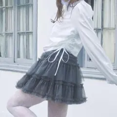 【タグ無し新品未使用】Lovilyn ティアードチュールミニスカート Ｓサイズ