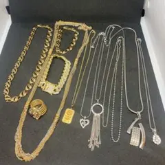ブ*ま様 ゴールドネックレスとシルバーカラーネックレスセット　ブレスレット　断捨
