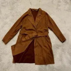 Lipstar♡スエードタッチ ガウン風ロングコート 1ボタン 2