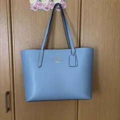 COACH トートバッグ ライトブルー レザーのサムネイル