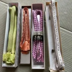 帯締めセット（緑・オレンジ・ピンク・白）