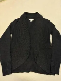 H&Mリブ編みダークグレーカーディガン Sサイズ