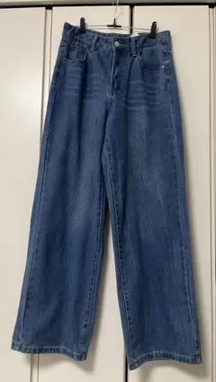 ハイウエストワイドレッグジーンズ