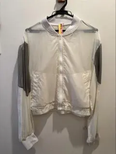 JEANASIS ナイロンブルゾン FREE ホワイトxグリーン