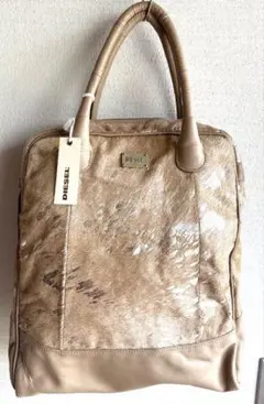 希少！DIESEL（ディーゼル）ハラコレザートートバックヴィンテージ　ゴールドのサムネイル