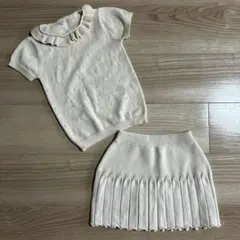 しまむら　juo ニット　セットアップ　100 白