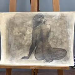 真作】版画 レオナルド・ダ・ヴィンチ ジクレー 腰掛けた人物像の衣装