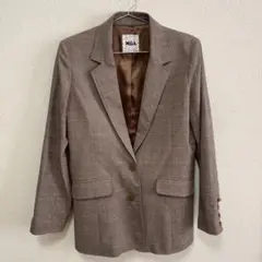 miia ジャケットブラウン系 チェック柄 テーラードジャケット Ｍ