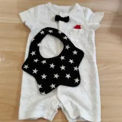 アプレレクール ★ ロンパース 70size/ 星型リバーシブルのスタイ