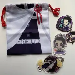 鬼滅の刃　胡蝶しのぶ　アクリルキーホルダーセットと巾着袋