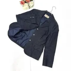 美品✨プロポーションボディドレッシング（3）コーデュロイジャケット ネイビー紺