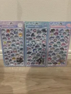 ボンボンドロップシール　水族館限定　3点セット　イルカ、サメ、クラゲ