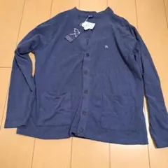 ネイビー ボタン付きカーディガン Mサイズメンズ新品リブアーノルドパーマー