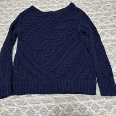POLO^ ^ ネイビー ケーブルニット セーター 長袖