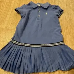青 ポロシャツスタイル 半袖ワンピース　ラルフローレン