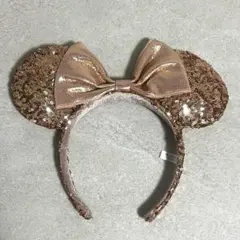 ディズニー　ミニー　カチューシャ　スパンコール　ピンク